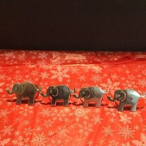 Napkin rings set family of elephants